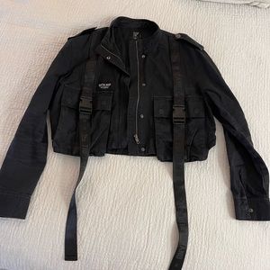 LF black denim jacket size medium